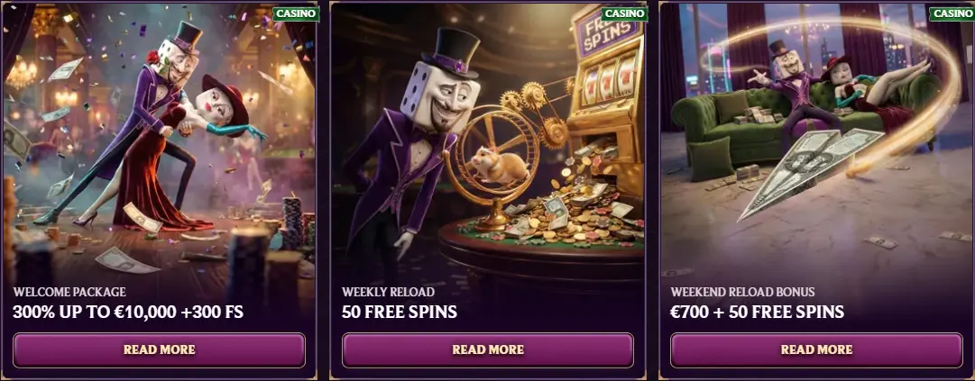 Dice Palace Casino promotions — Welcome Package, Sport First Deposit Bonus, reloads, cashback and slot tournaments